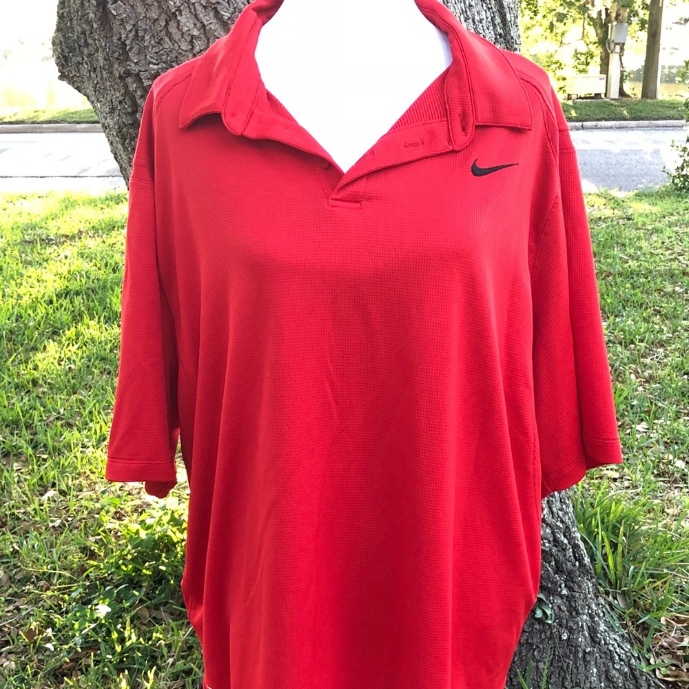 NIKE Red Performance Shirt w/black swoosh logo XXL